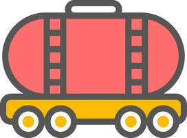 Tanker icon in red and yellow color. vector