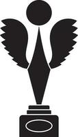 Flat style modern Trophy awards with wings. vector