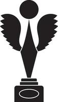 Flat style modern Trophy awards with wings. vector