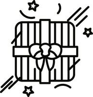 Top view of gift box icon in line art. vector