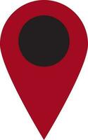 Blank map pointer in black and red color. vector