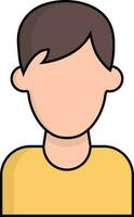 Faceless young man cartoon character icon or symbol. vector