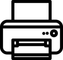 Printer icon in black line art. vector