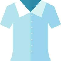 azul camisa icono en plano estilo. vector