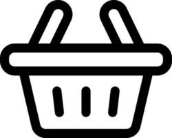 Isolated shopping basket icon in line art. vector