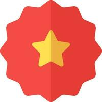 Star seal stamp icon in red and yellow color. vector