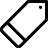 Flat style tag icon in line art. vector