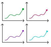 illustration of simple graph or chart with some decoration, minimalist design, fit for business, presentation, analysis theme, and others, free vector. vector