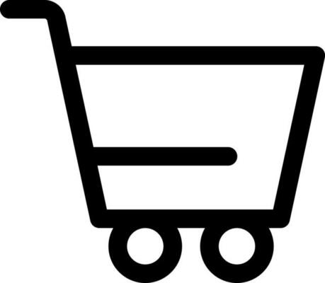 Shopping cart icon in line art.