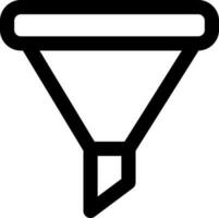 Funnel icon or symbol in line art. vector