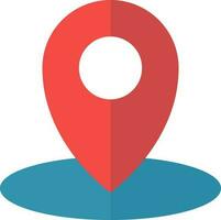 Location pointer icon in red and blue color. vector