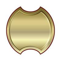 Illustration of a glossy golden shield. vector