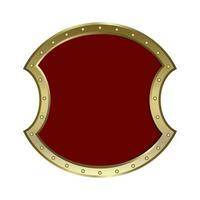 Illustration of a glossy red shield. vector