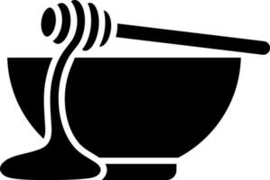 Glyph illustration of honey pot icon. vector