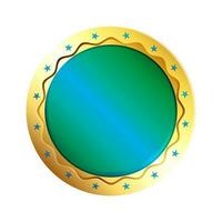 Glossy golden circle shield. vector