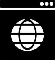 Global browser tab icon in glyph style. vector