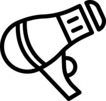 Hair dryer icon in line art. vector