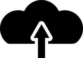 Cloud computing uploading concept glyph icon. vector