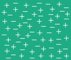 Green background wallpaper with bright green plus minus pattern, free vector
