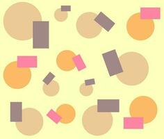 Circle rectangle pattern with yellow background, free vector