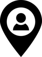 User location pin icon in glyph style. vector