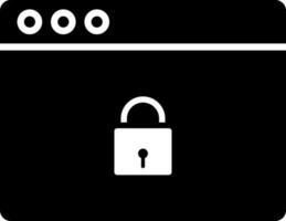 Online lock web page glyph icon. vector