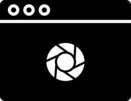 Flat style web camera shutter icon in Black and White color. vector