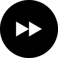 Black and White fast forward icon in flat style. vector