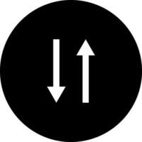 UP and Down arrow glyph icon or symbol. vector