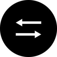 Black and White left and right icon in flat style. vector