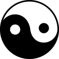 plano ilustración de yin y yang icono. vector