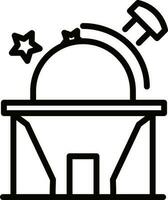 Line art illustration of observatory icon. vector