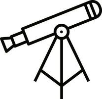 plano estilo telescopio icono en línea Arte. vector