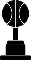 Black basketball trophy award icon on white background. vector