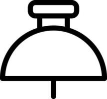Push pin icon in line art. vector