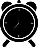 Alarm clock icon in glyph style. vector