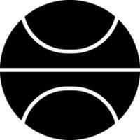 Isolated ball in Black and White color. Glyph icon or symbol. vector