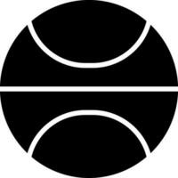 Isolated ball in Black and White color. Glyph icon or symbol. vector