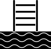 Black and White swimming pool in flat style. vector