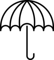 Illustration of umbrella in line art. vector