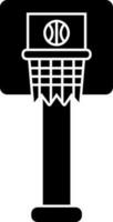 Black and white basket with ball. vector