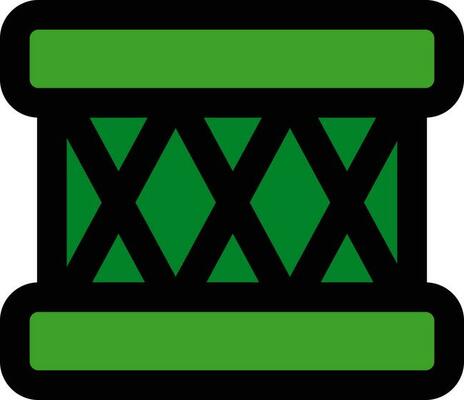 Musical Drum icon in green and black color.