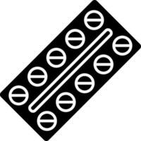 Black and White illustration of pill package icon. vector