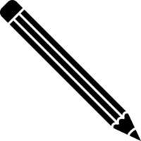 Isolated pencil icon in glyph style. vector