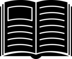 Open book icon in glyph style. vector