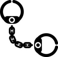 Black and White handcuffs icon in flat style. vector