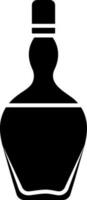 Black and White bottle icon in flat style. vector