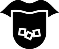 LSD on tongue icon in Black and White color. vector