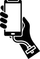 User habit to smartphone icon. Glyph sign or symbol. vector