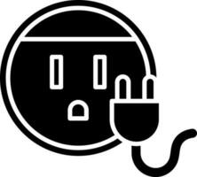 Smart plug and wire icon in glyph style. vector